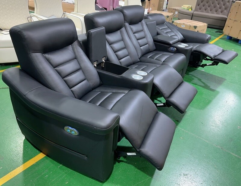 leather 4 seater theater recliner