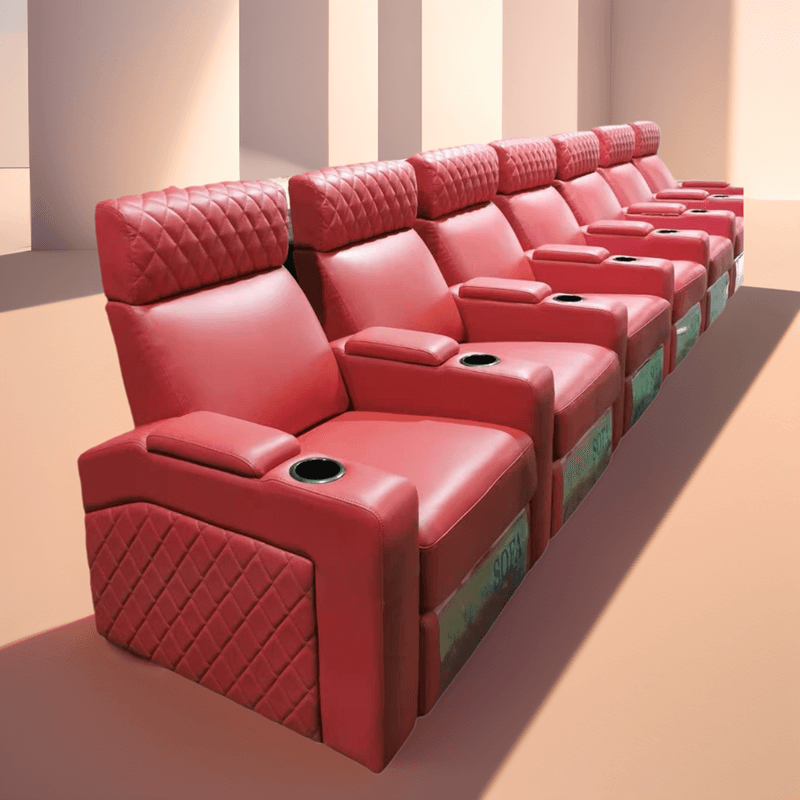 red media room recliners