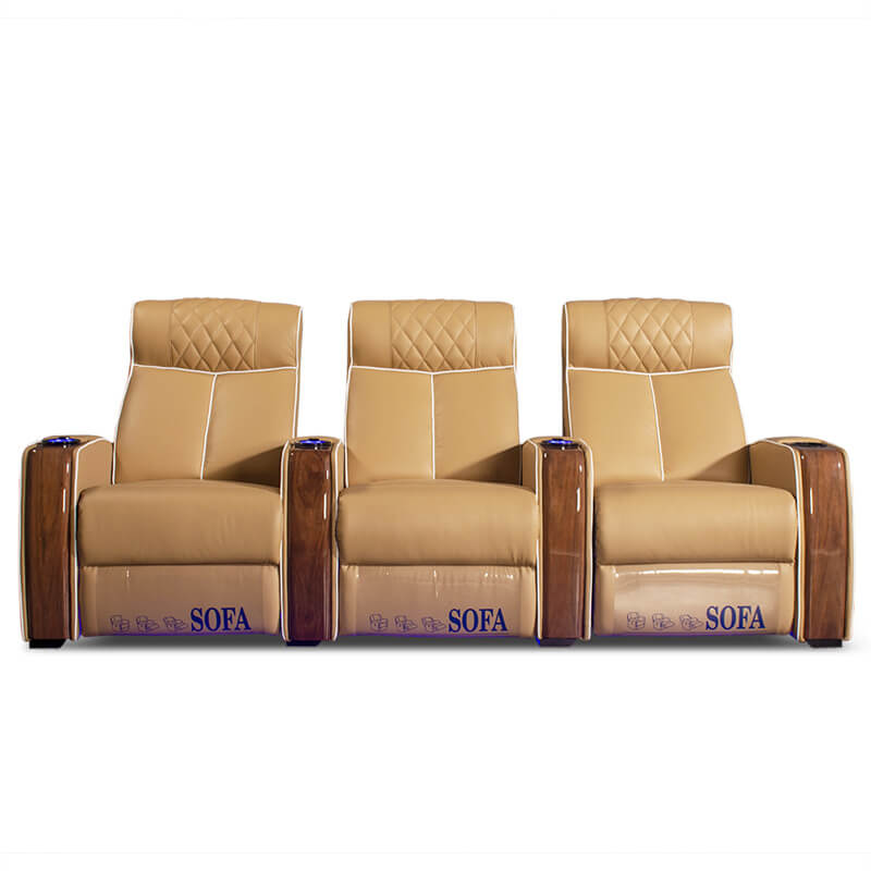 caramel leather theater seats