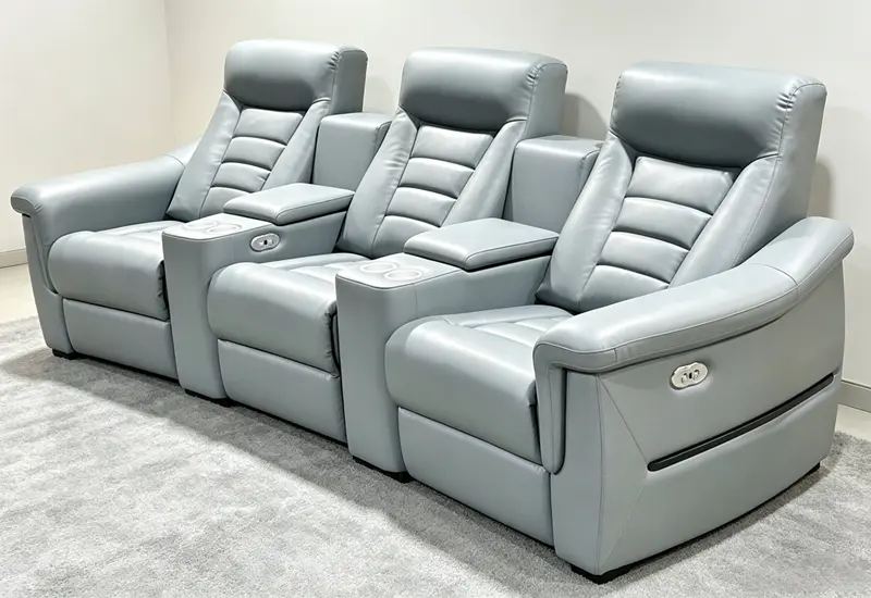 Leather Reclining Media Chairs
