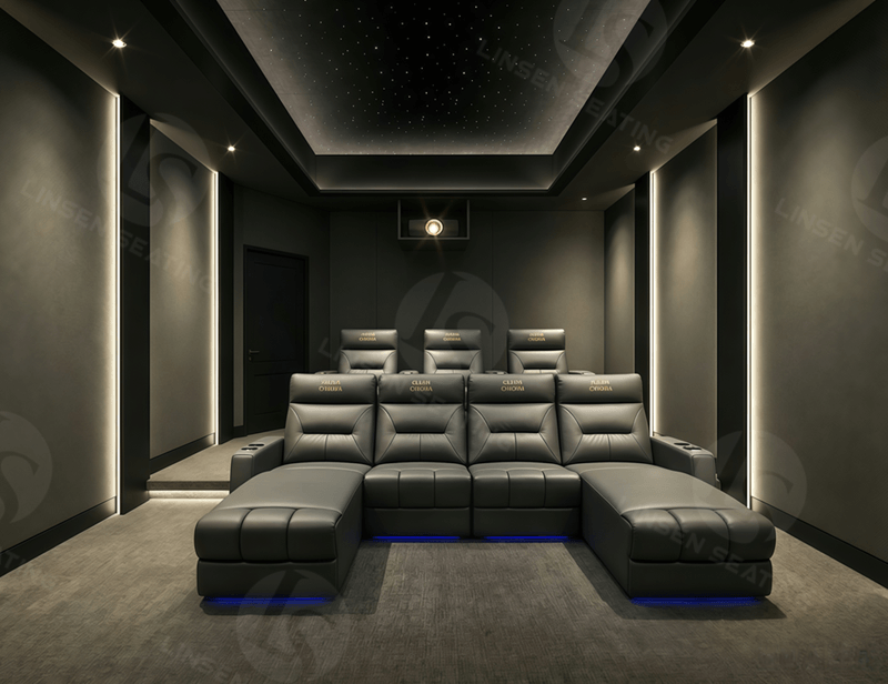 custom home theater with LS theater seating
