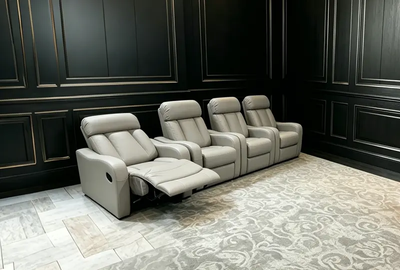 LS-M2631 manual recliner fully reclined for home theater lounging