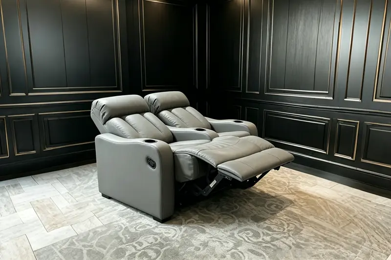 open of manual recline lever on LS-M2631 leather home theater recliner